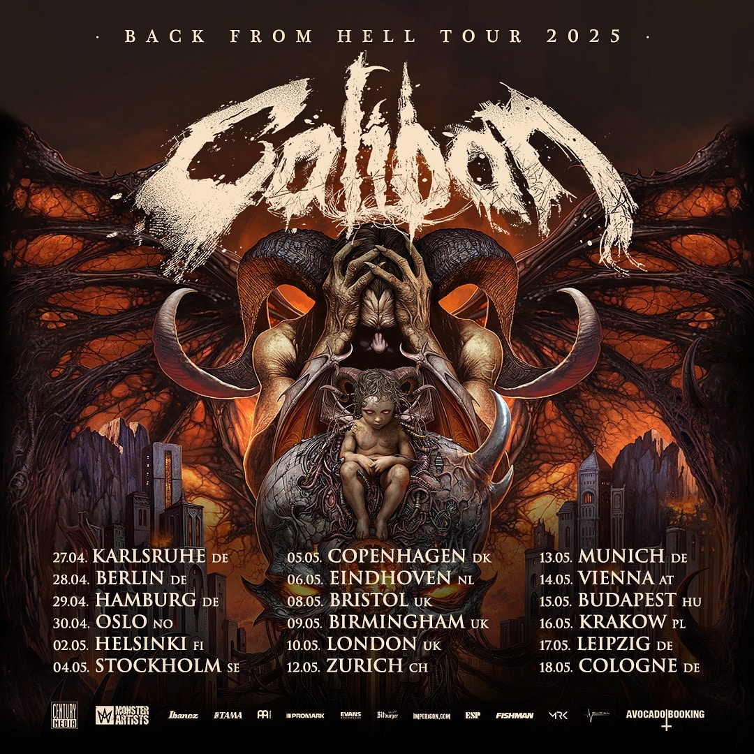 Caliban Back From Hell Tour 2025 Plakat