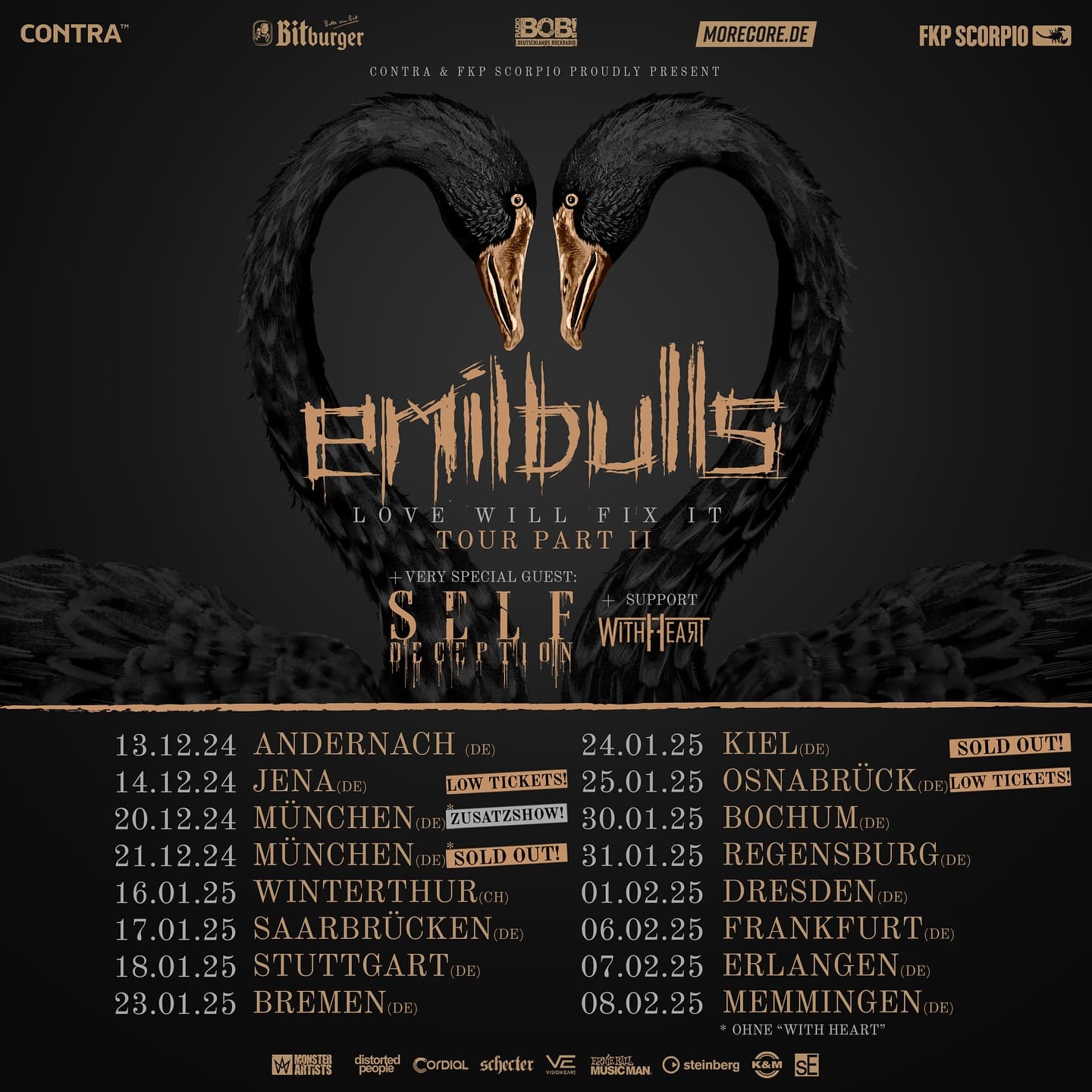 Emil Bulls Love Will Fix It Tour Part 2 2024/2025 Konzerte Tickets