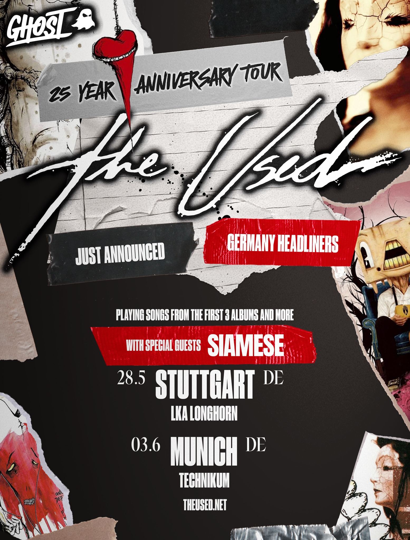 The Used 25 Year Anniversary Tour 2025 Plakat